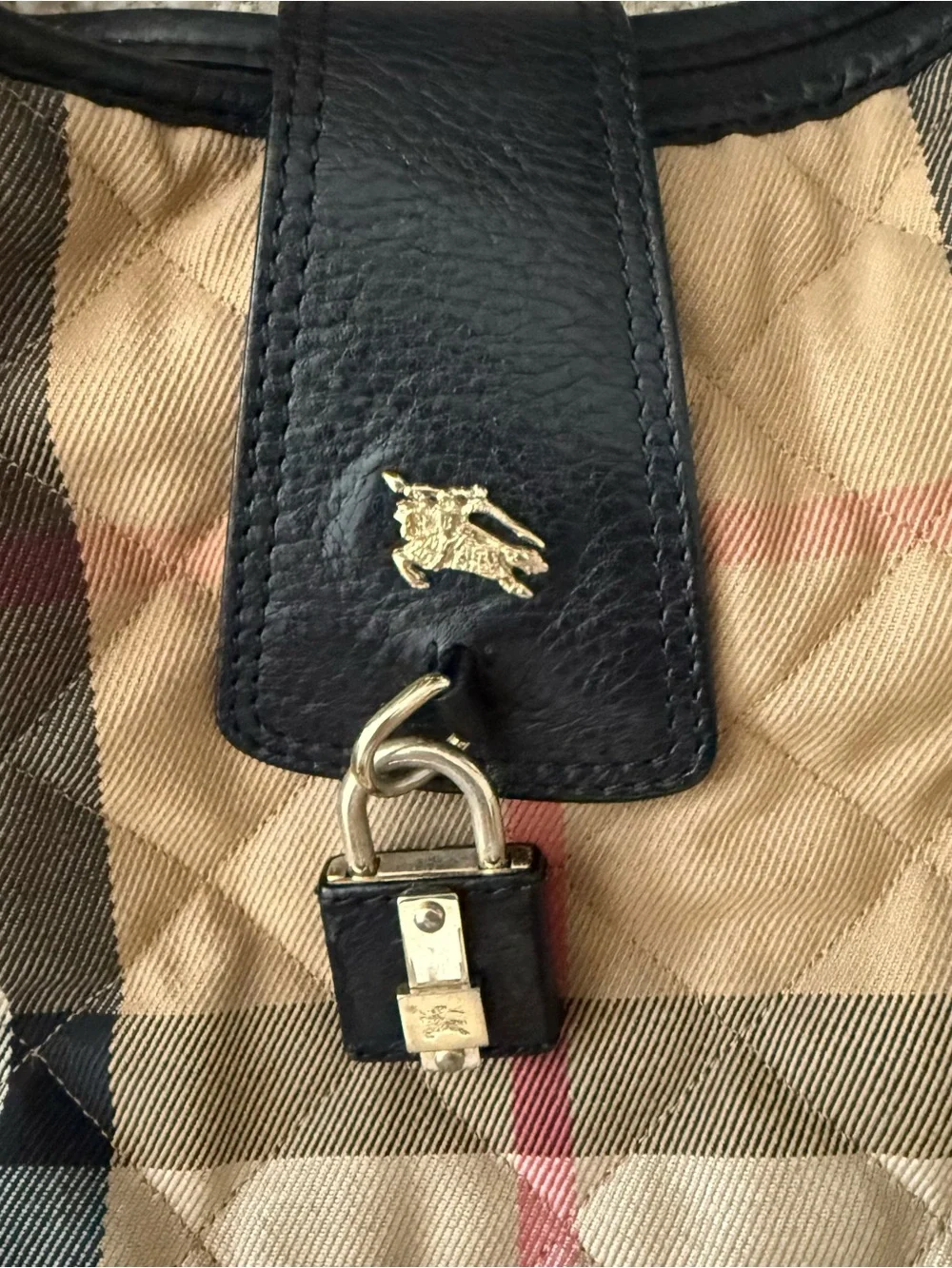 Vintage Burberry Haymarket Check Hobo Shoulder Bag